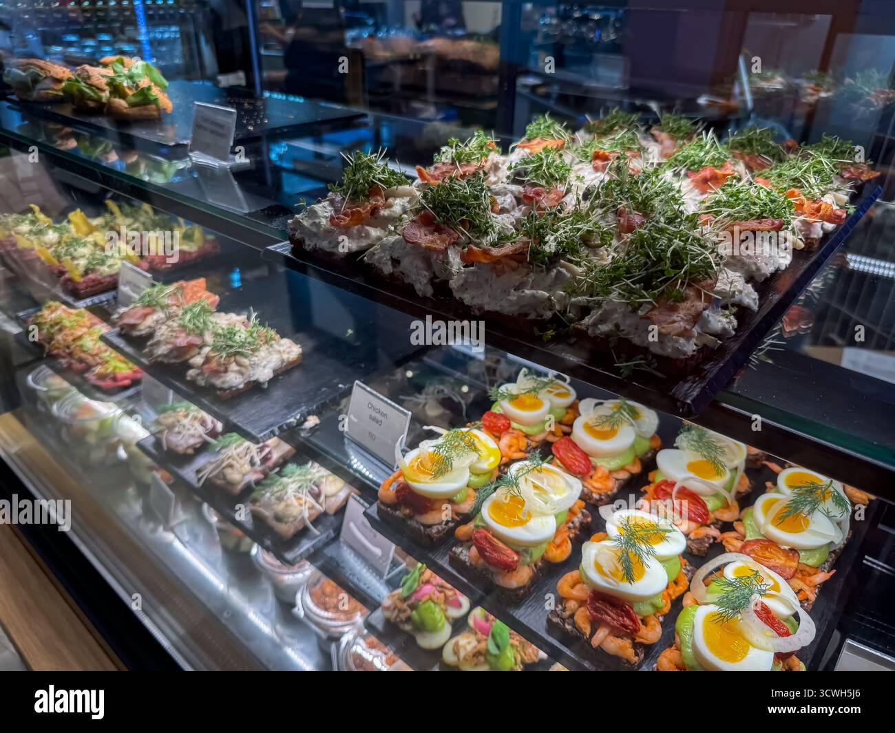 Open Sandwiches, Copenhagen Airport, Denmark - Smartphone Captured Stock Image