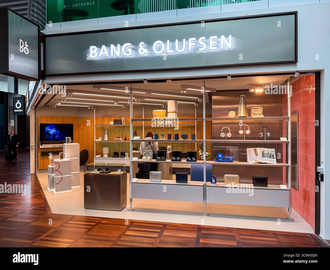 Bang and Olufsen at Copenhagen Airport, Denmark - Smartphone Captured Stock Image