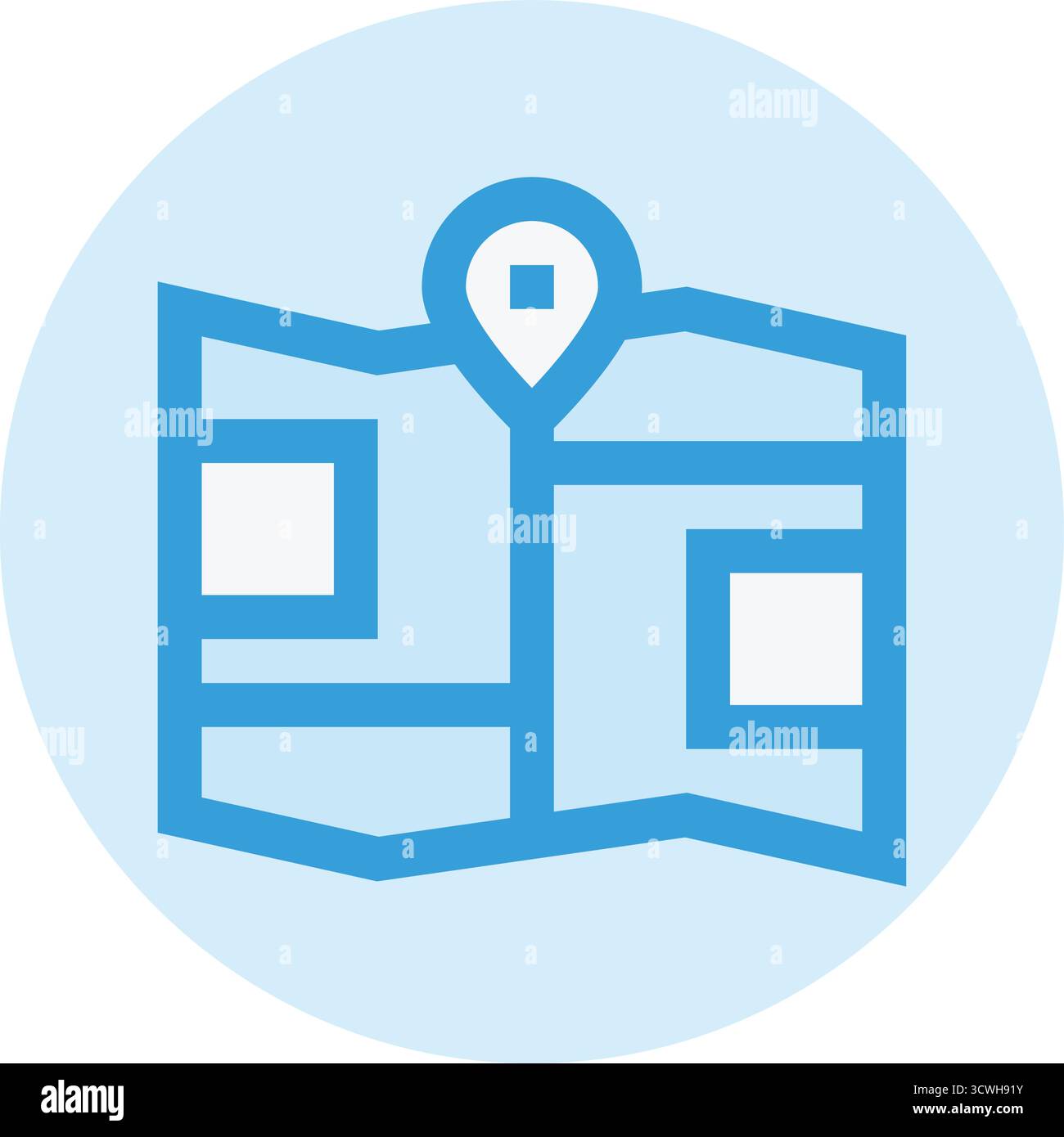 Tri Folded Map Vector Icon Design Illustration Stock Vector