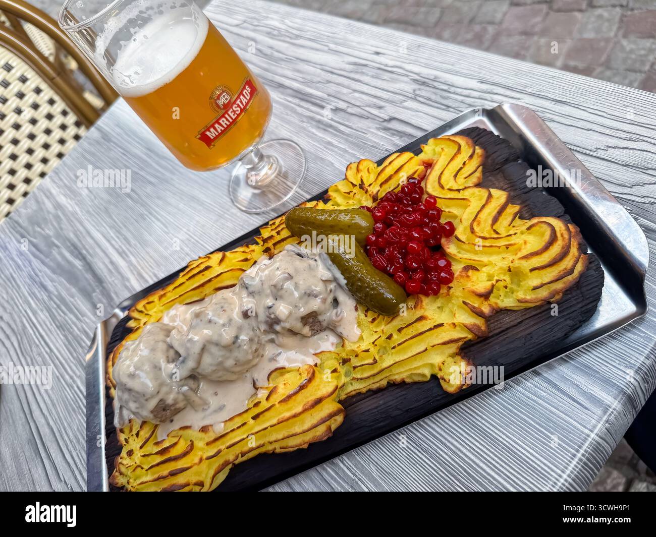 Dining in Old Stockholm, Stockholm, Sweden - Smartphone Captured Stock Image