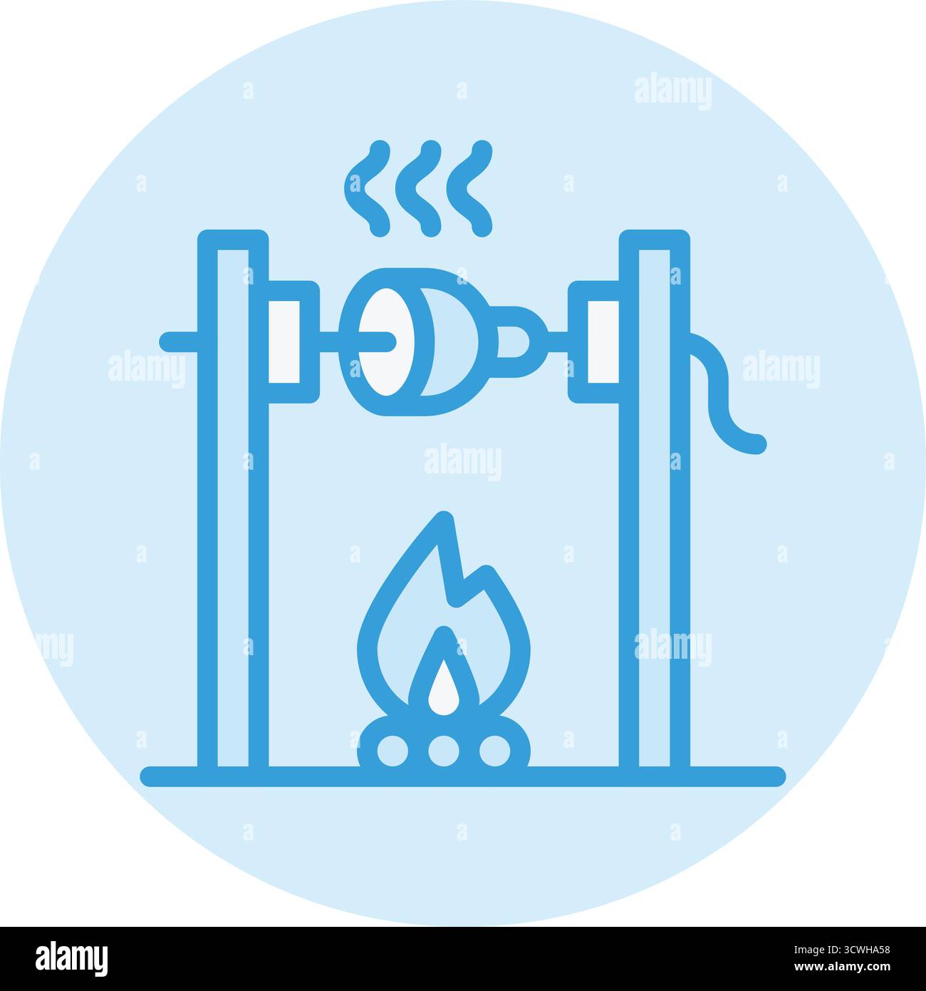 Medieval fire roasting Vector Icon Design Illustration Stock Vector