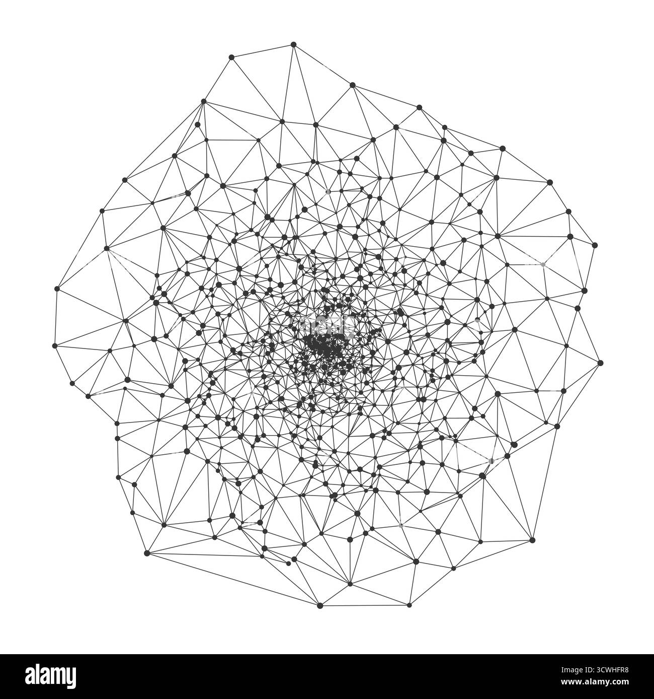 Complex network visualization interconnected nodes hi-res stock ...