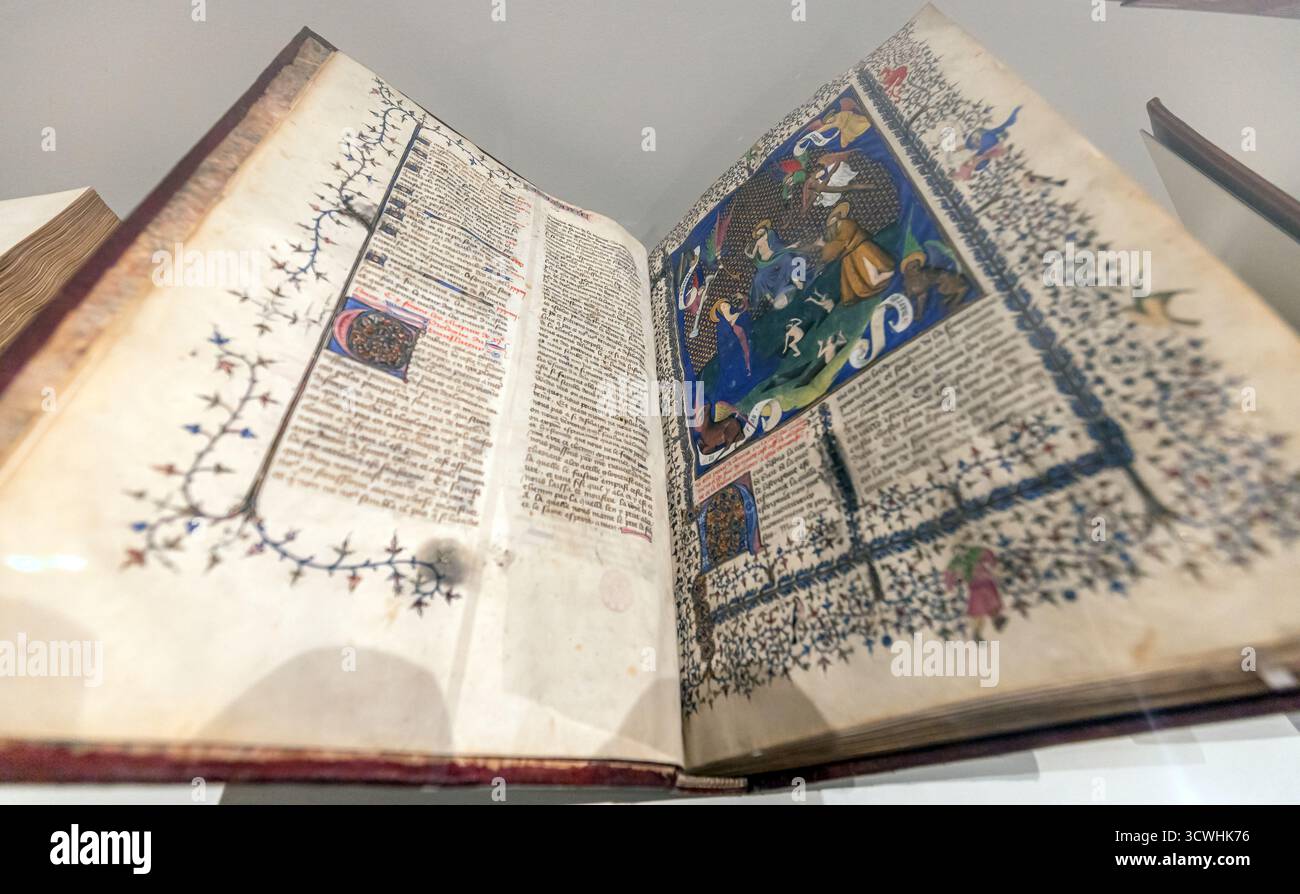 Medieval Calligraphy Pattern old Medieval calligraphy manuscript in a library Stock Photo - Alamy