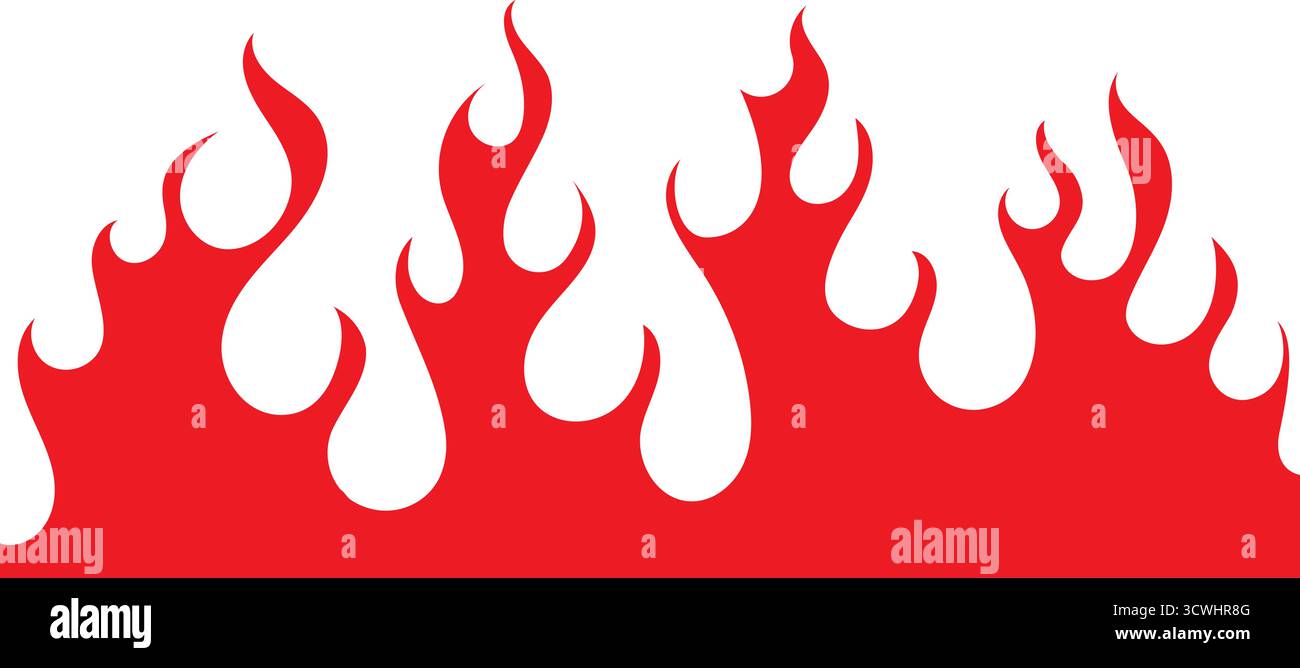 Bright red flame graphic design for creative projects or background use. Vector illustration Stock Vector