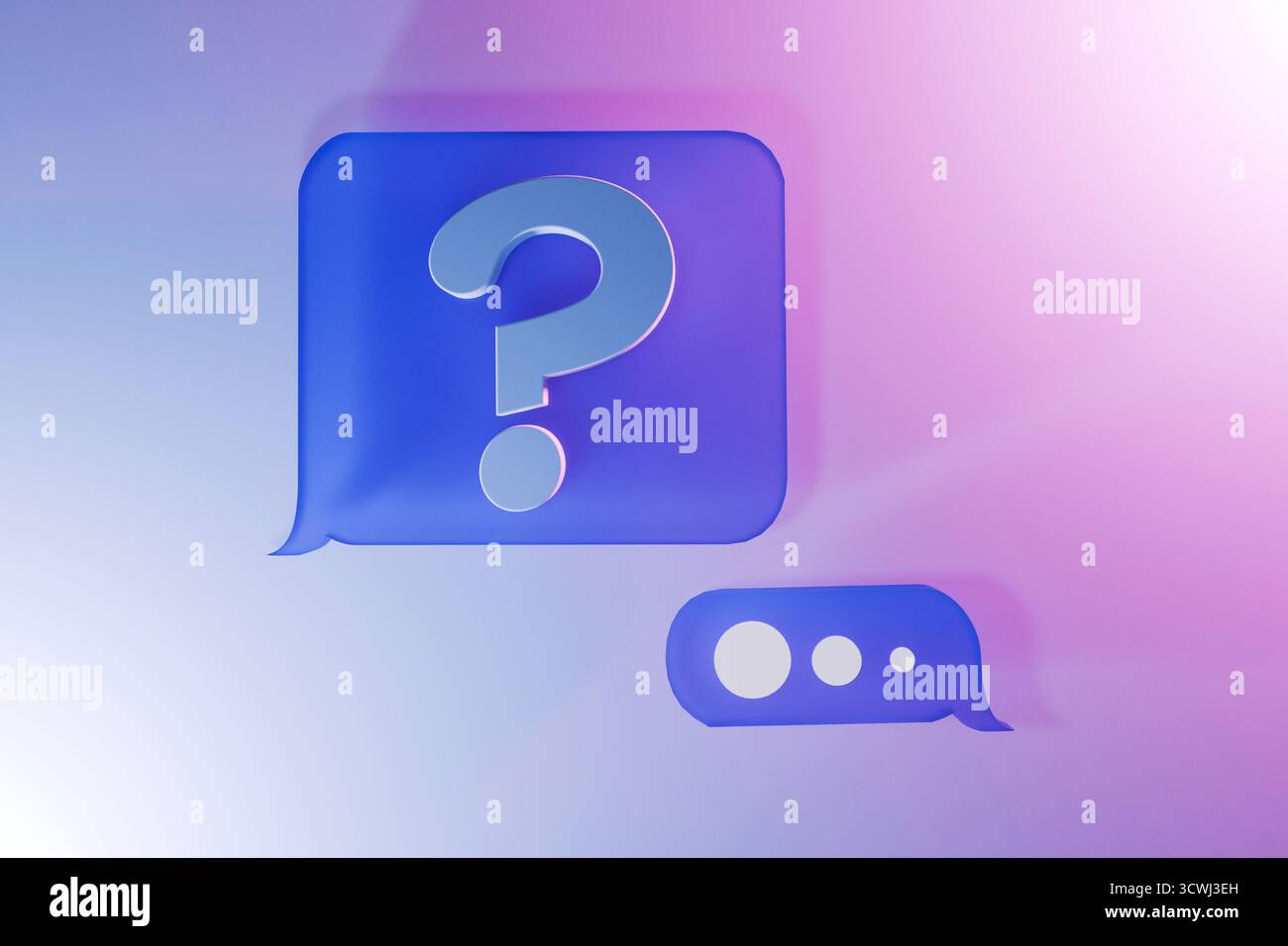 Messages question mark 3d hi-res stock photography and images - Alamy