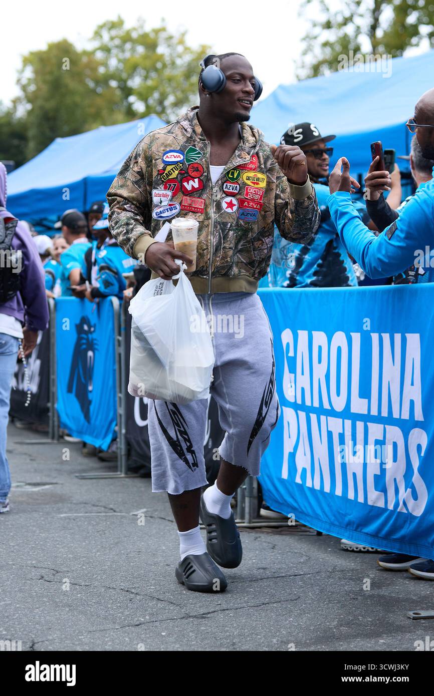Carolina Panthers linebacker Nic Scourton arrives at Bank of America ...