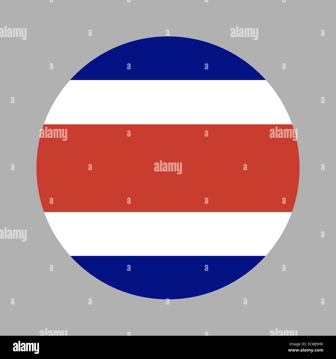 Rounded National flag of Costa Rica. Costa Rica flag circular icon ...