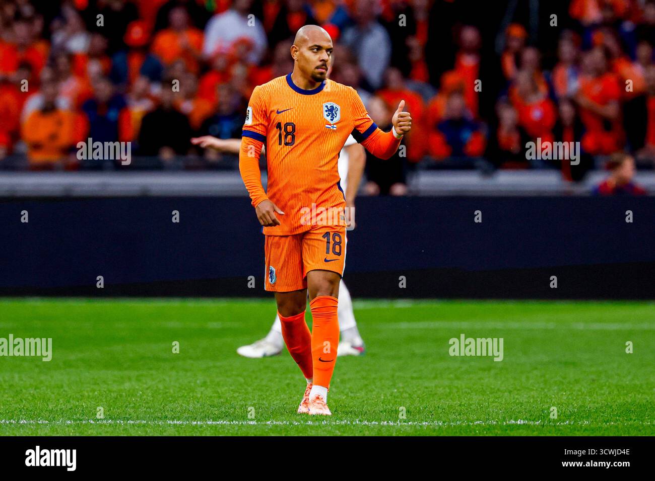 Amsterdam, Netherlands. 12th Oct, 2025. Donyell Malen of the