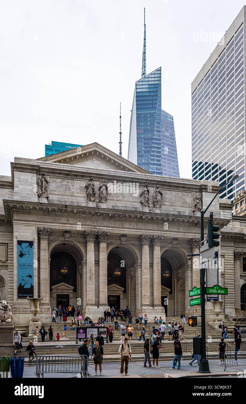 Iconic New York Public Library main branch on Fifth Avenue in Manhattan ...
