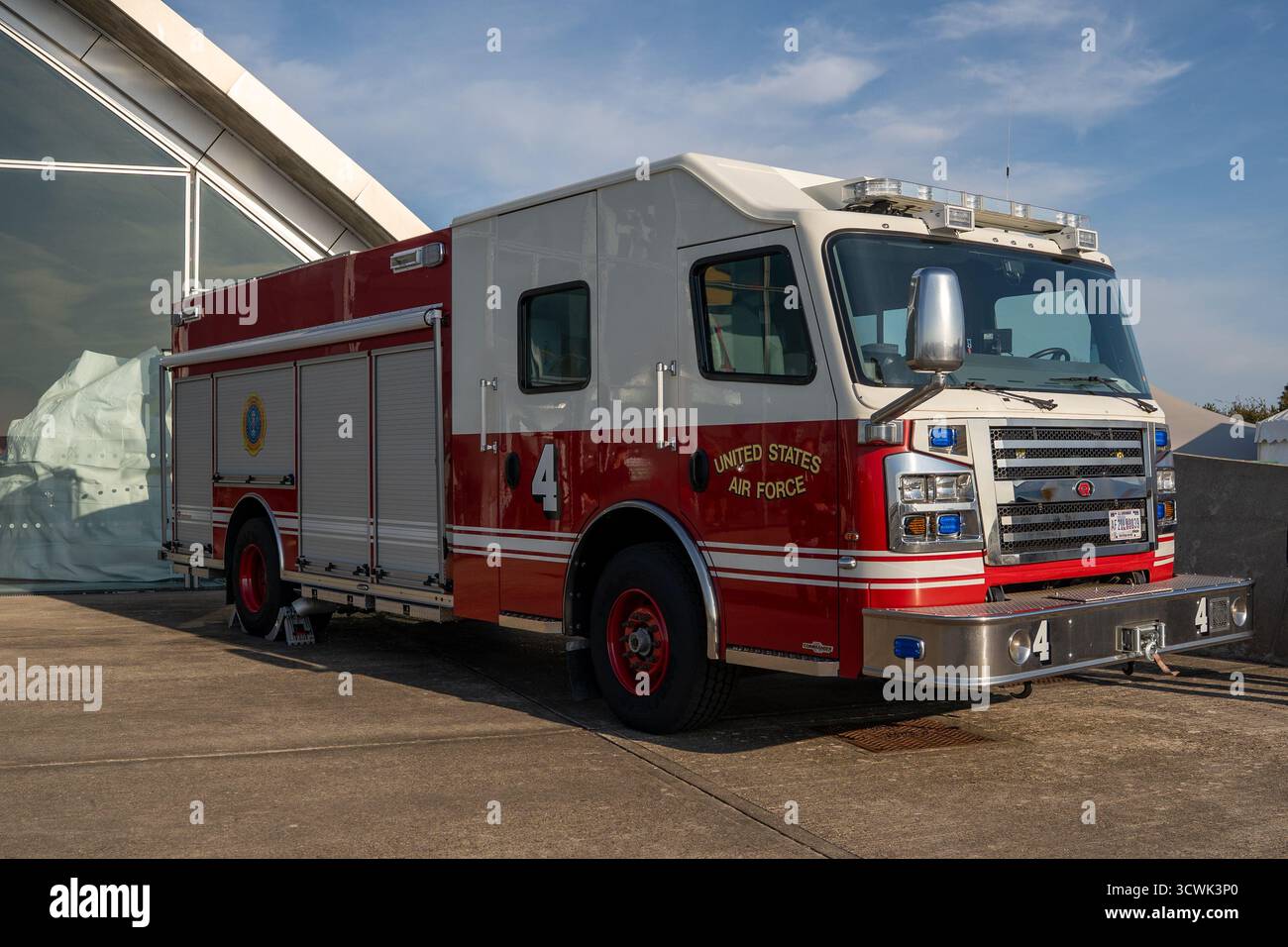 United States Air Force fire engine at Duxford air museum Stock Photo