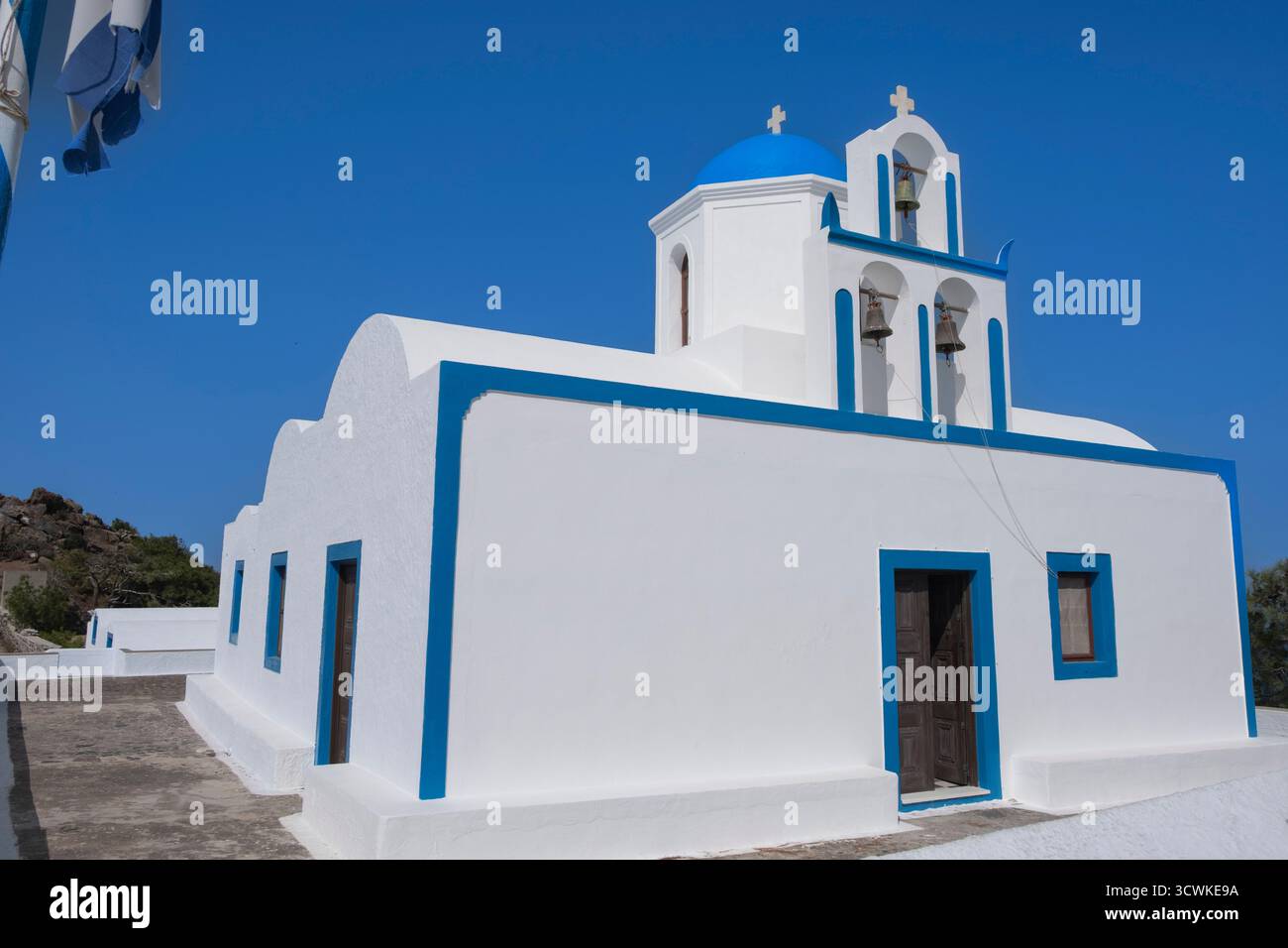 church of prophet elias santorini on the walk between Fira and Oia Stock Photo