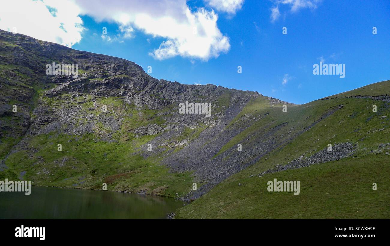 A clam fresh water mountain lake in the UK Stock Photo