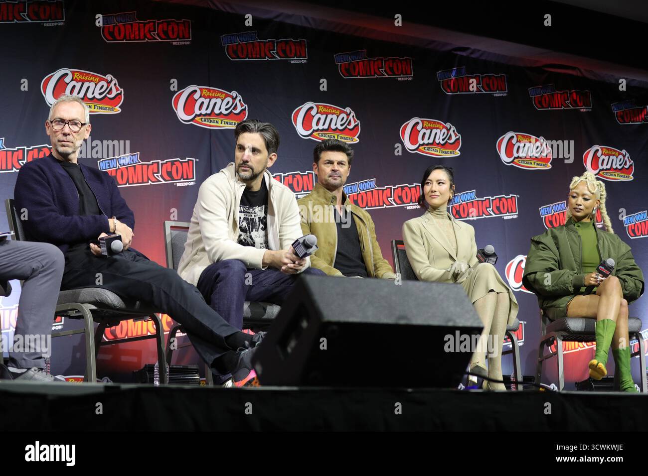 NEW YORK, NEW YORK OCTOBER 11, 2025: Celebrities speak onstage at the ...