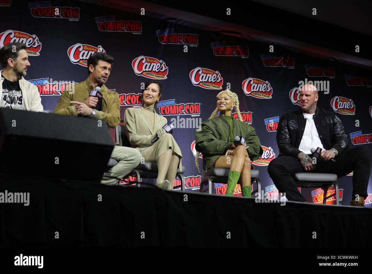 NEW YORK, NEW YORK OCTOBER 11, 2025: Celebrities speak onstage at the ...