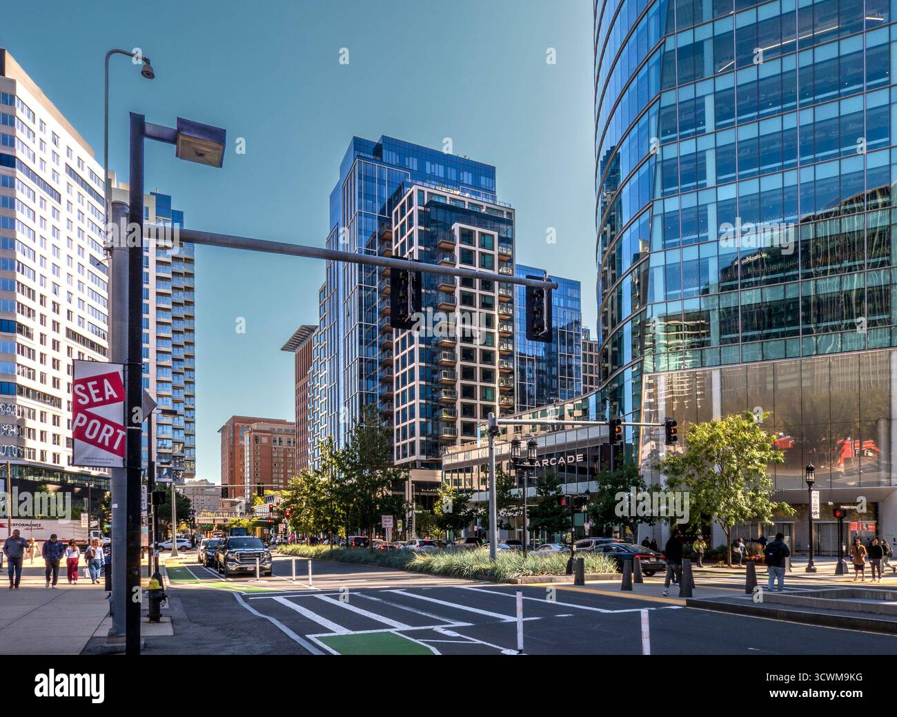 Boston, MA - US - Oct 2, 2025 A sunny daytime view of Seaport Boulevard ...