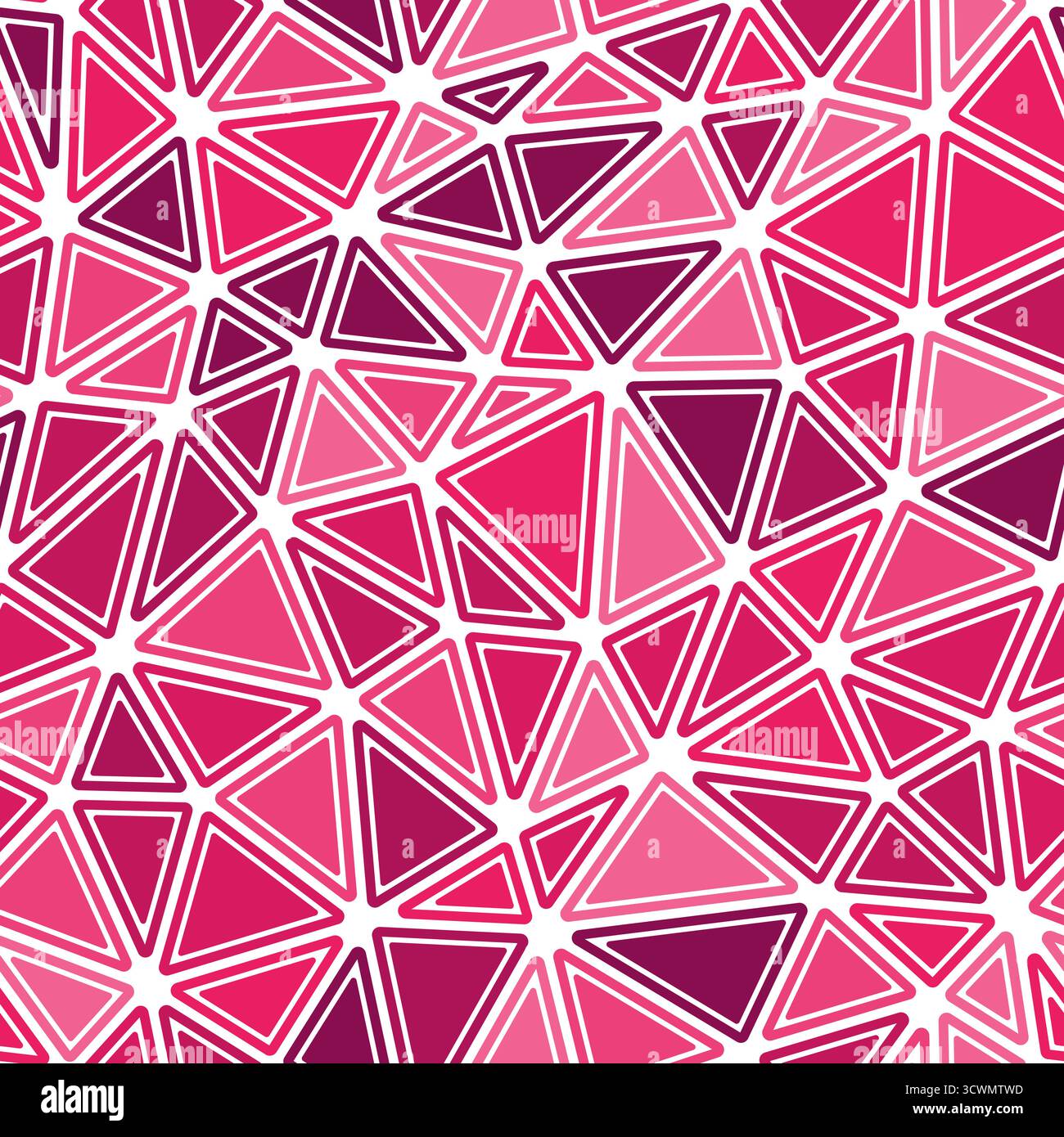 Mosaic triangle shapes background. Rounded solid shapes in frames. Medium triangle size. Mono tone style. Repeatable pattern. Elegant vector tiles. Stock Vector