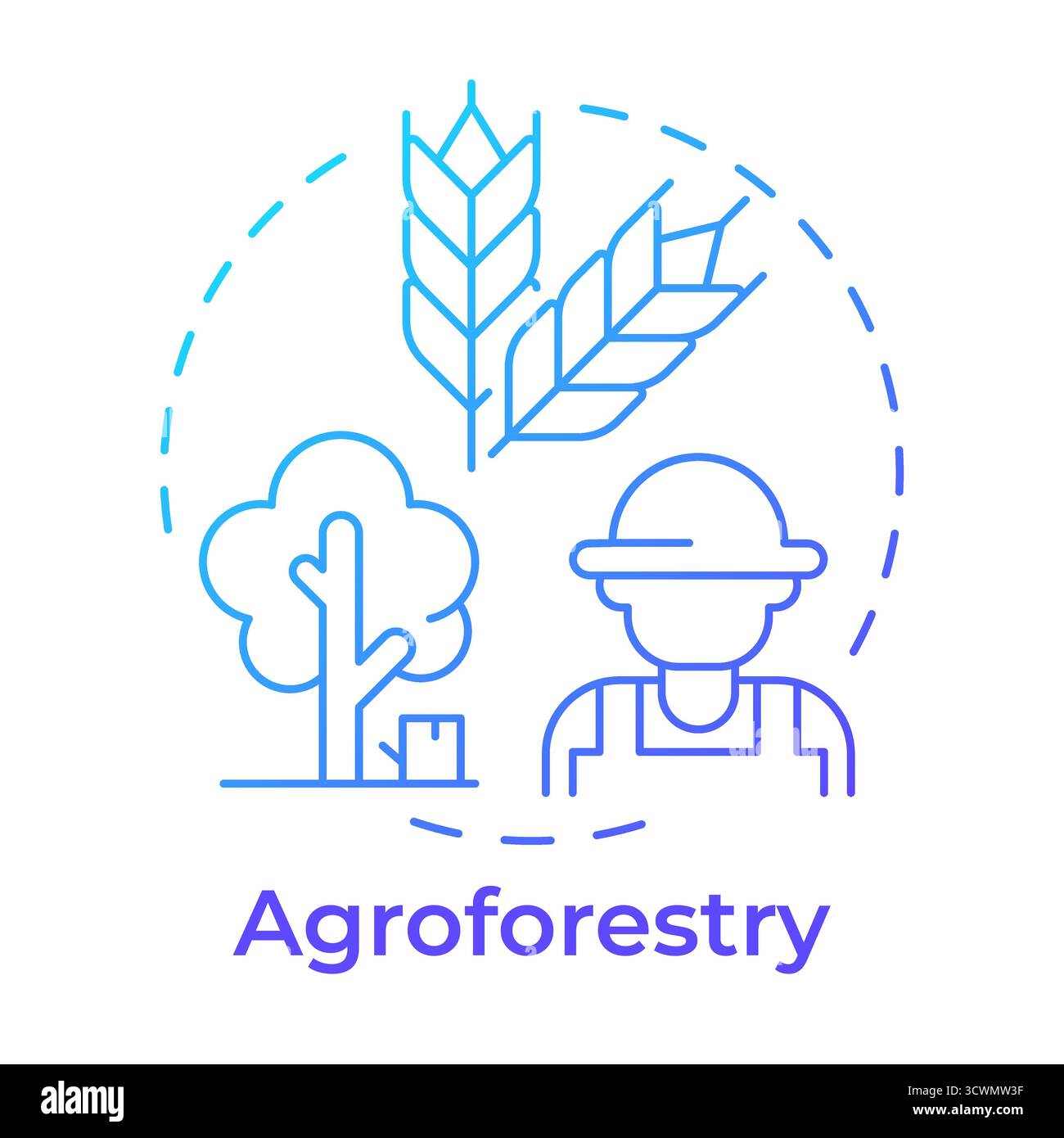 Agroforestry blue gradient concept icon Stock Vector Image & Art - Alamy