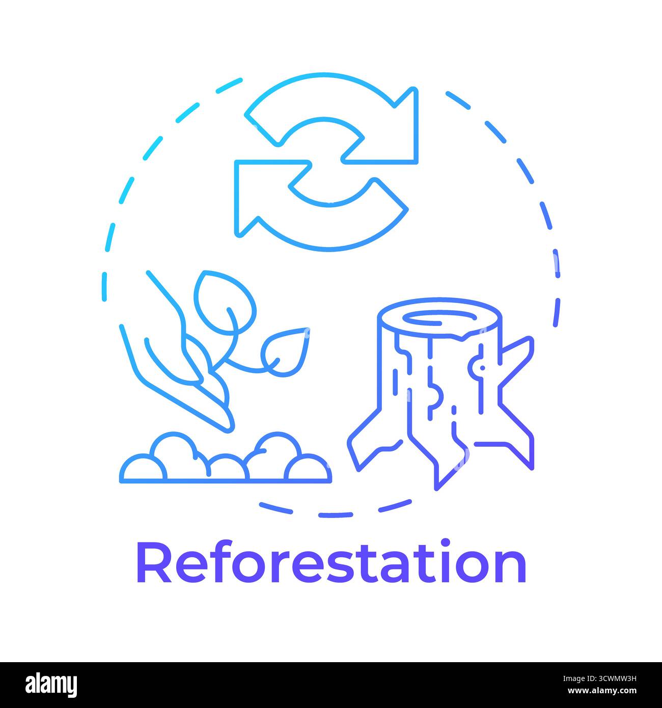Growing seedling for reforestation Stock Vector Images - Alamy