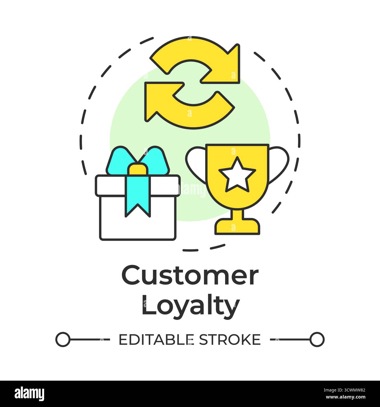 Customer loyalty multi color concept icon Stock Vector