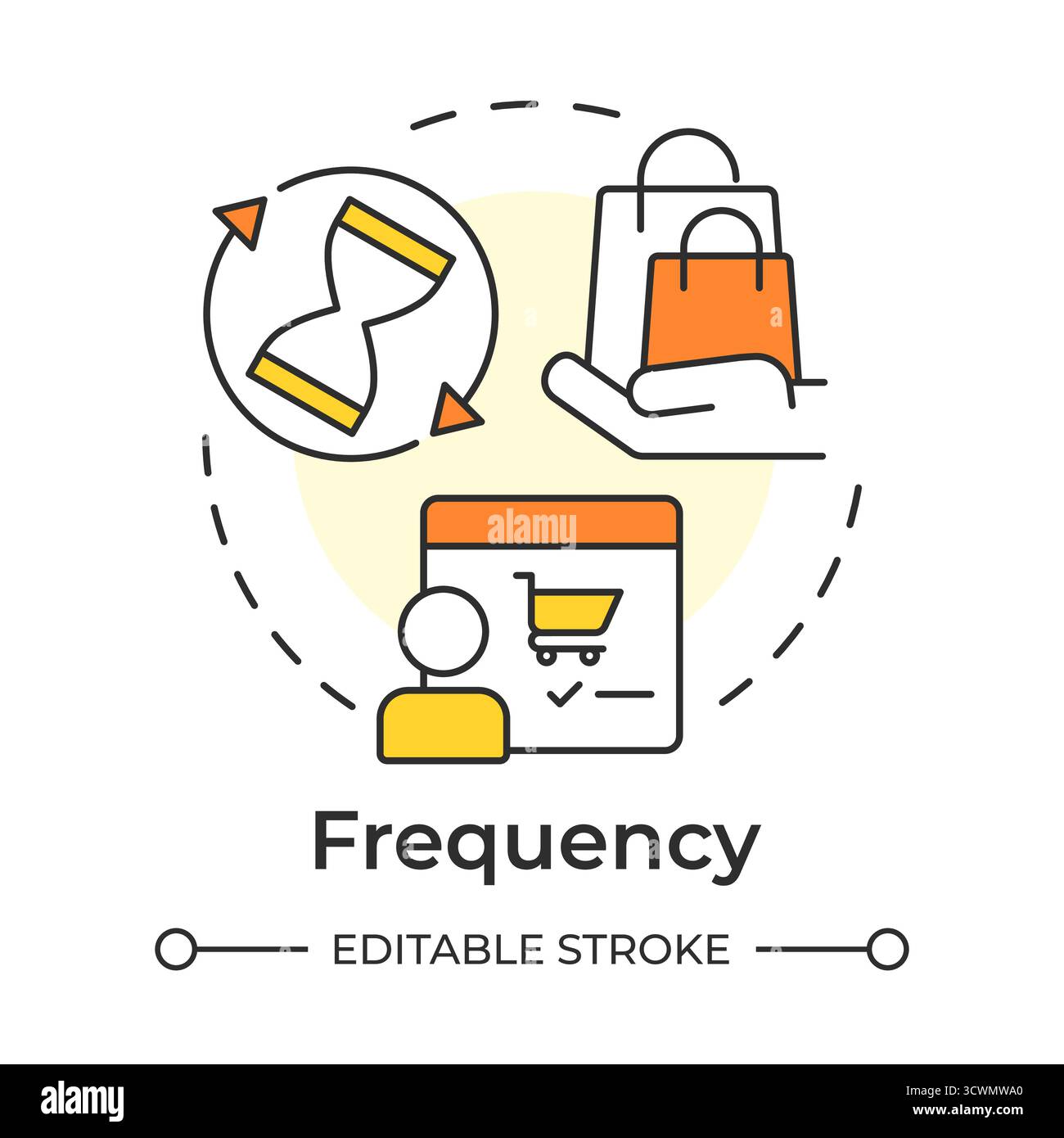 Frequency multi color concept icon Stock Vector
