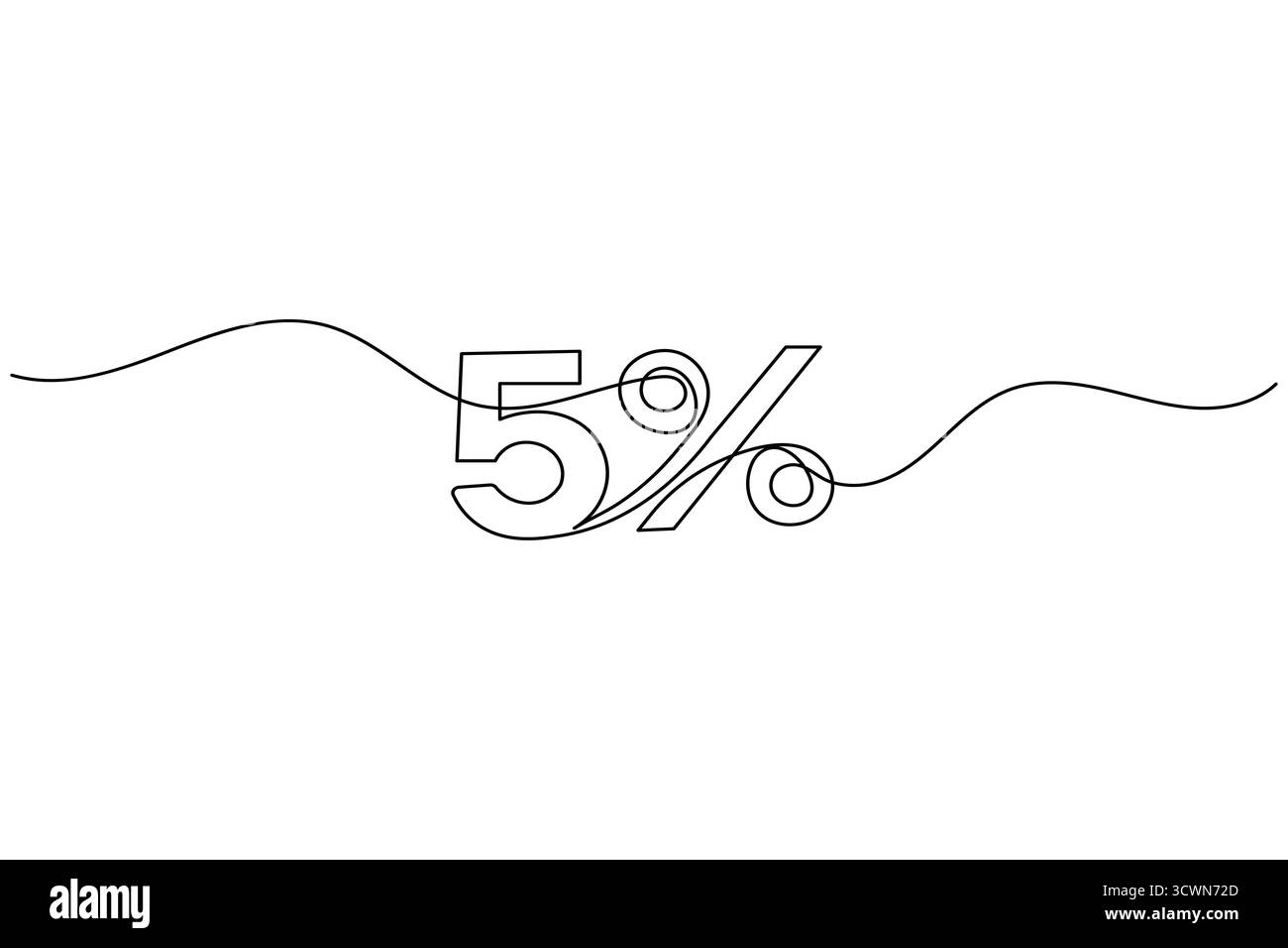 Percentage sign continuous one line drawing minimalist finance discount ...