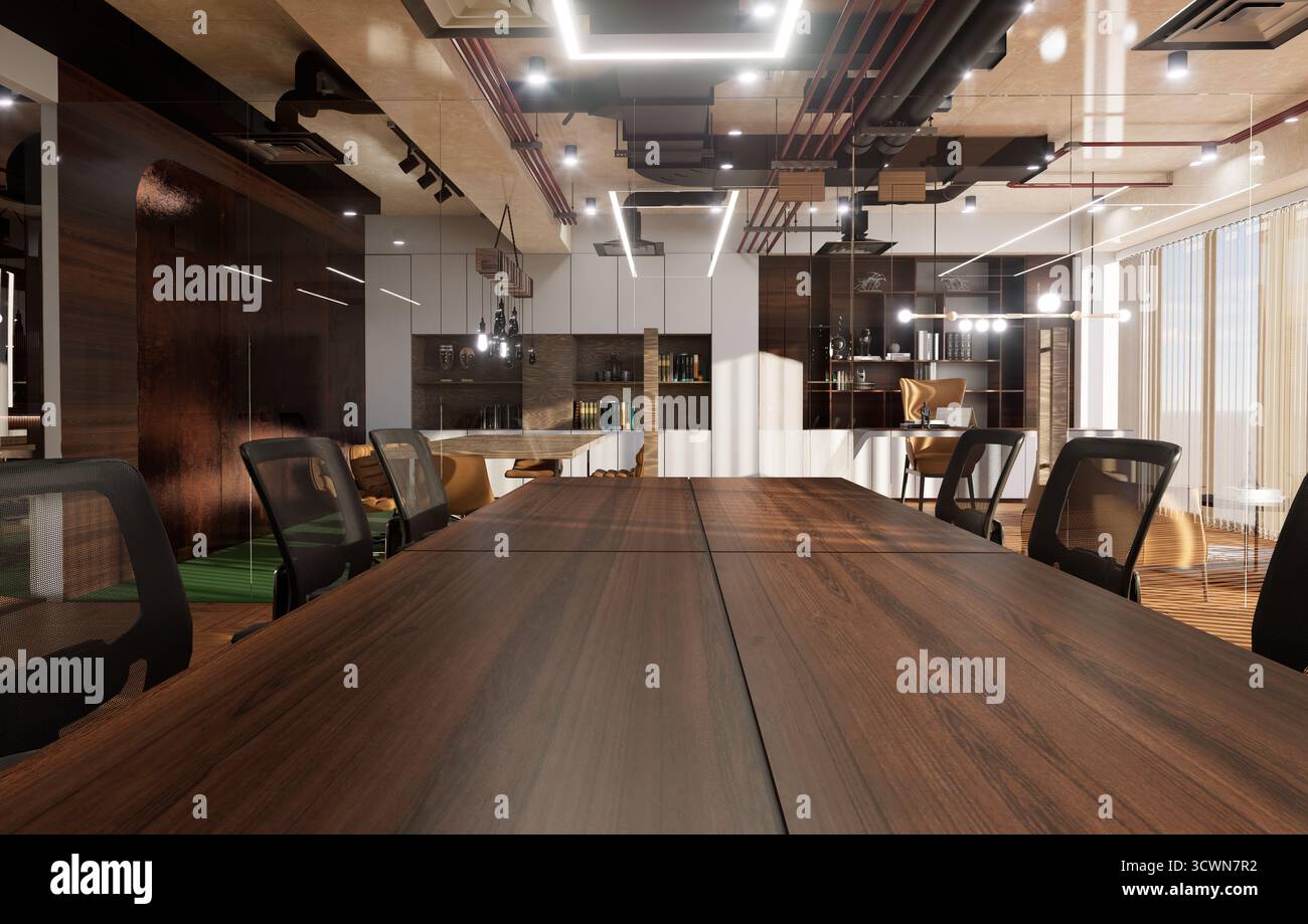 modern office interior render Stock Photo