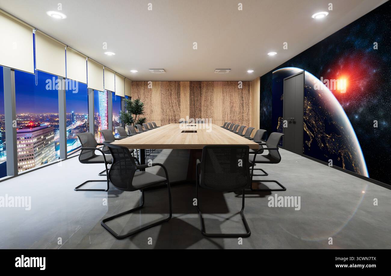 modern office interior render Stock Photo