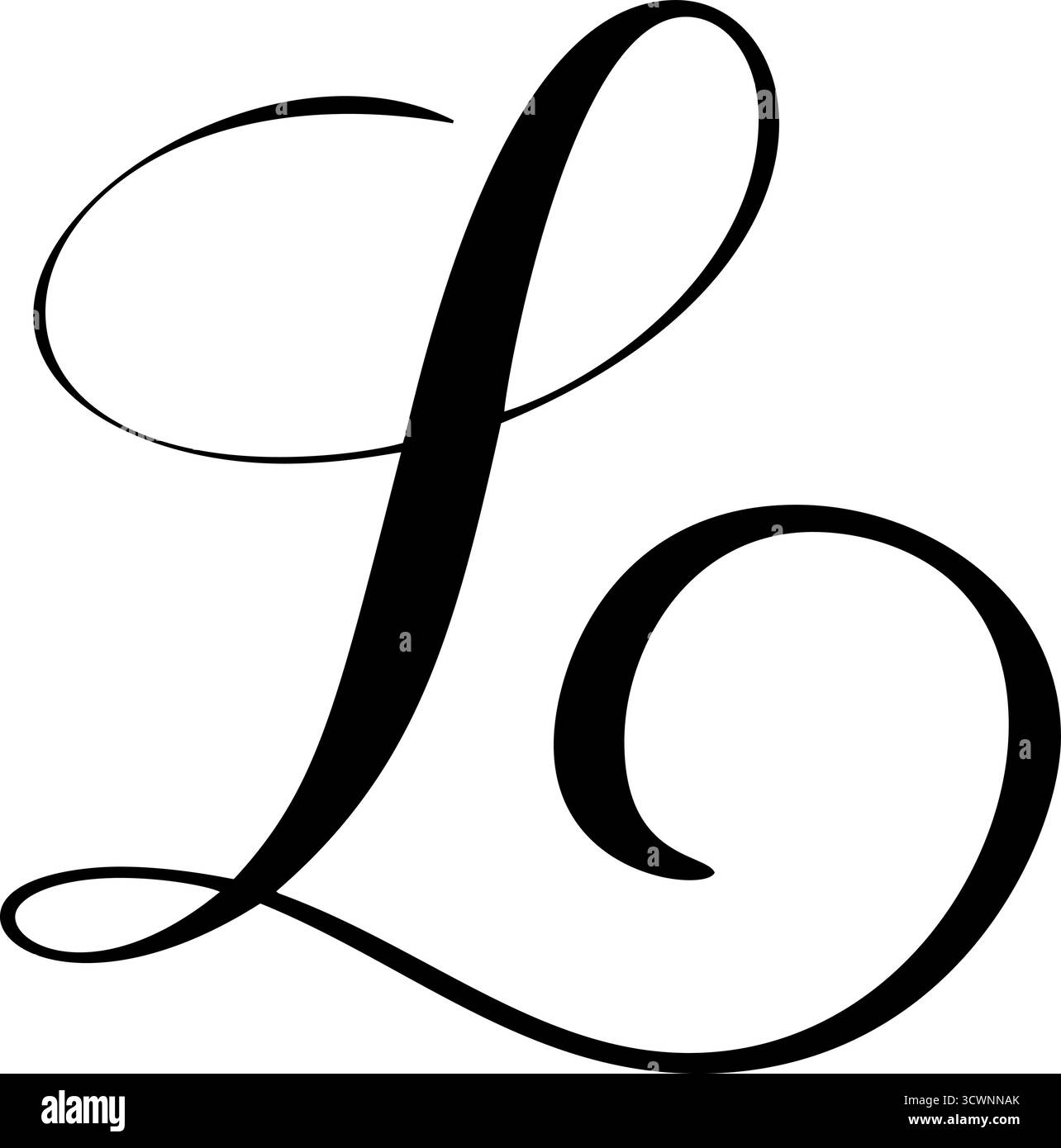 Hand drawn vector calligraphy letter L. Script capital font logo. style ...