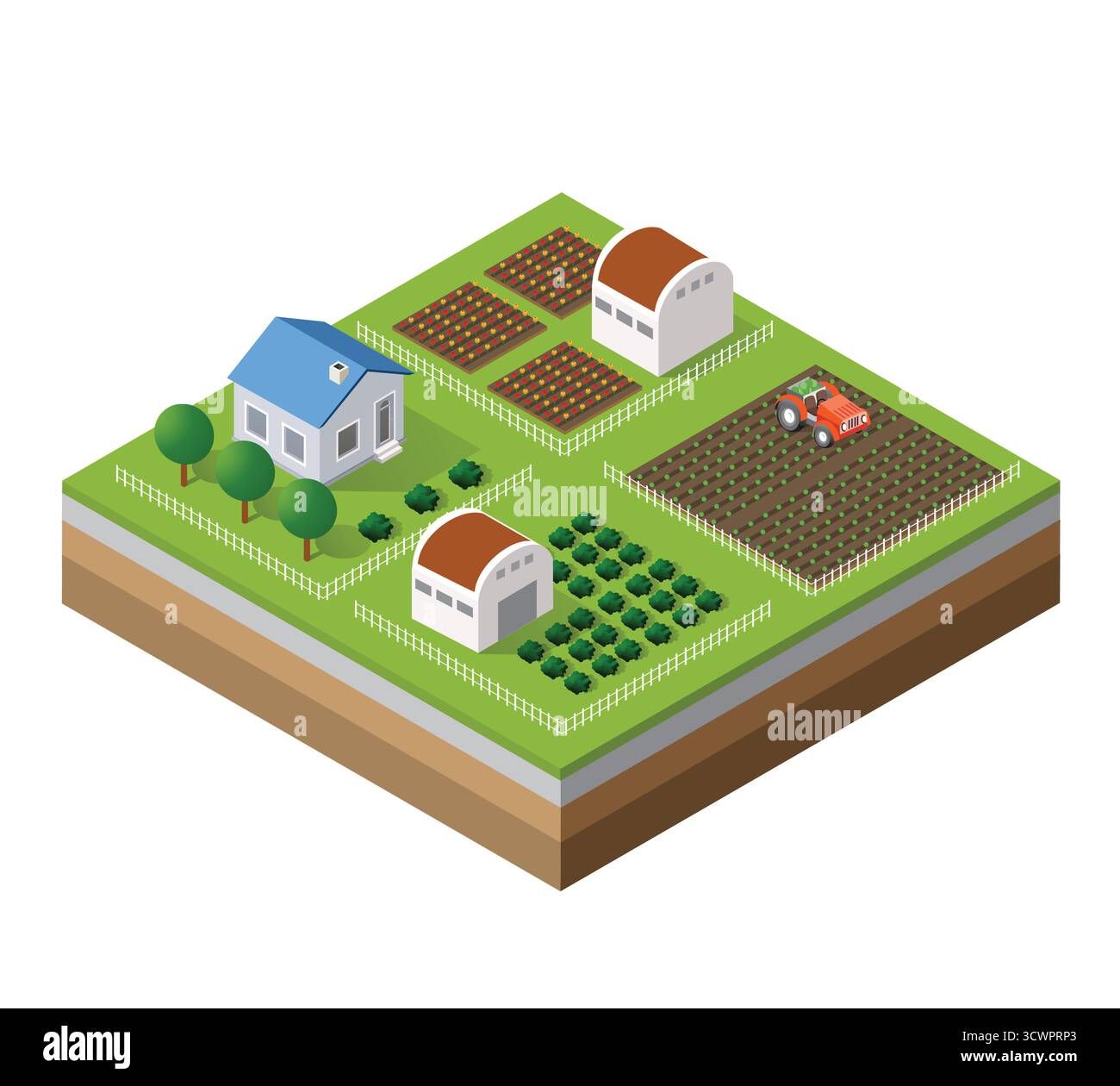 Farm set of houses in isometric style Stock Vector Image & Art - Alamy