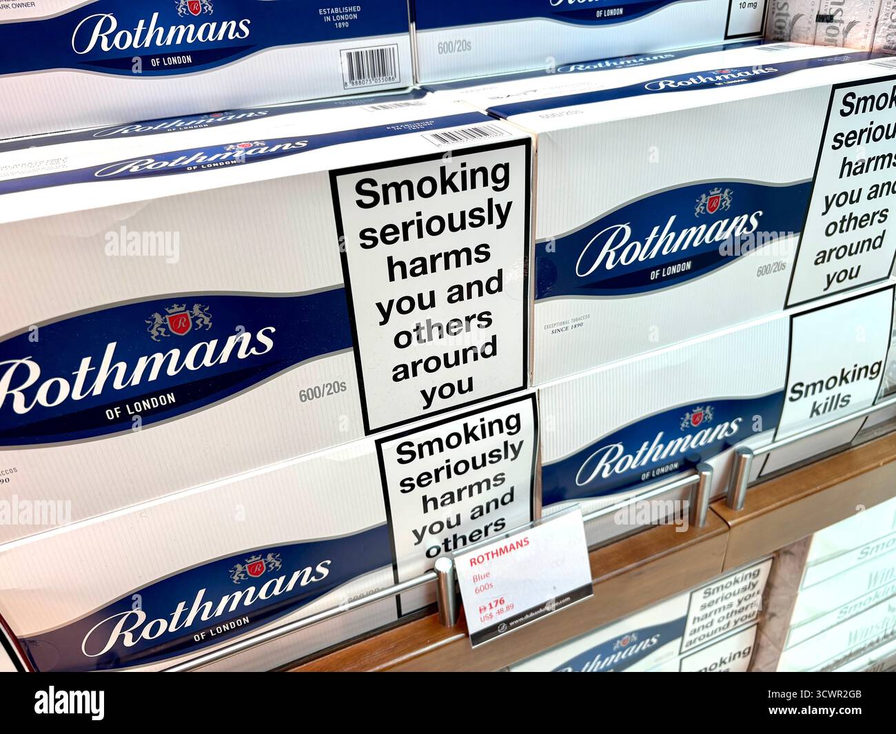 can you still buy rothmans cigarettes Rothmans cigarettes, in cartons, for sale in the duty free shop at Dubai  international airport, with health warning for smoking displayed Stock  Photo