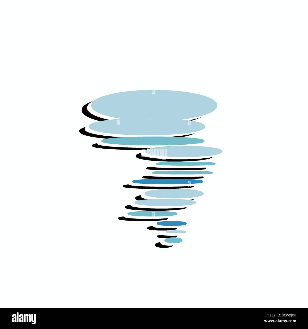 Flat illustration of a powerful tornado or cyclone in cartoon style ...