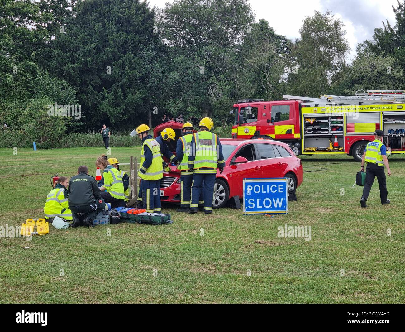 Northamptonshire Fire service vehicle - Smartphone Captured Stock Image