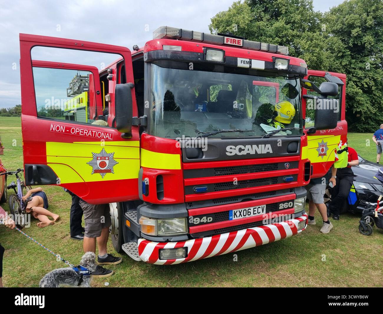 Northamptonshire Fire service vehicle - Smartphone Captured Stock Image