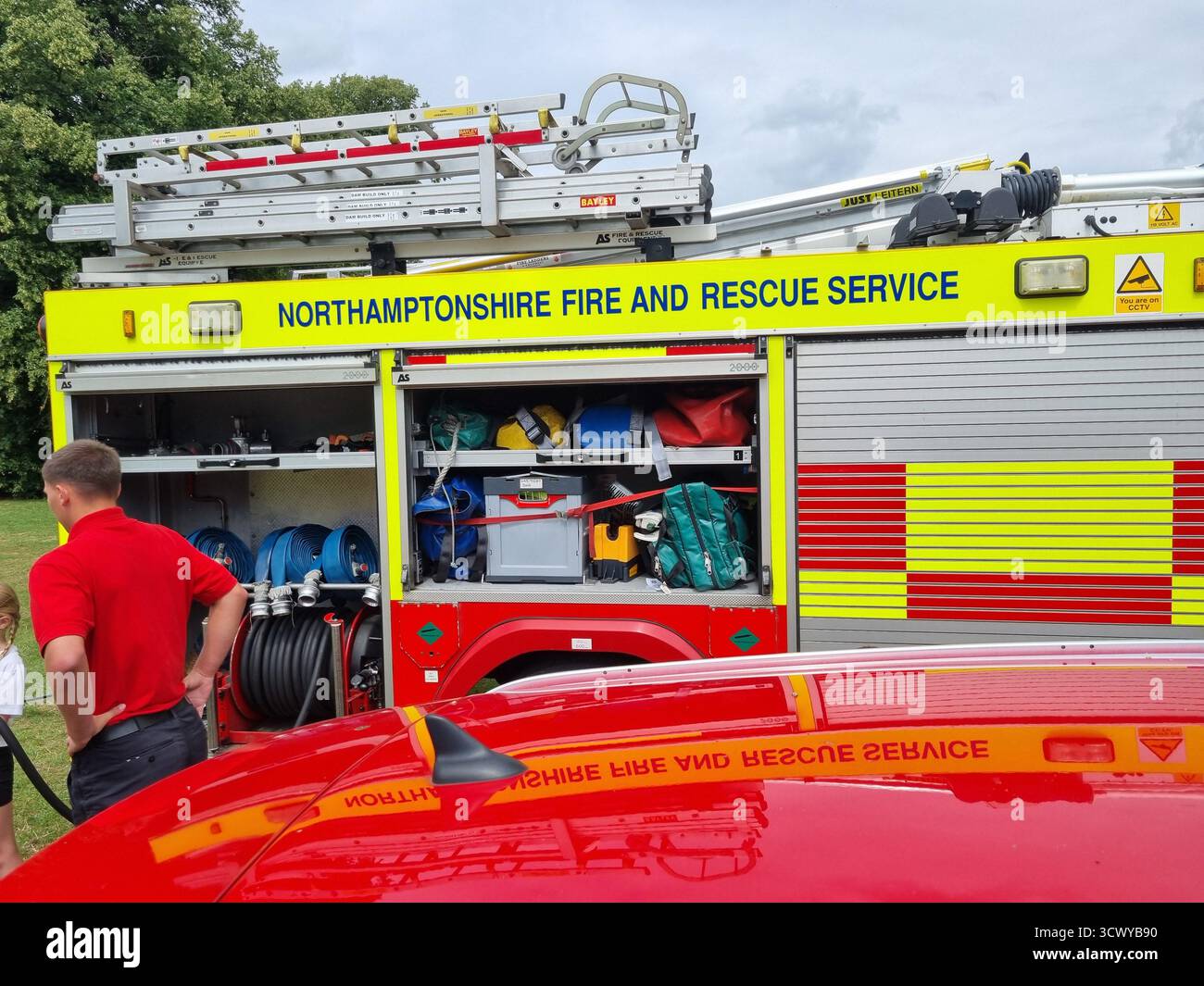 Northamptonshire Fire service vehicle - Smartphone Captured Stock Image