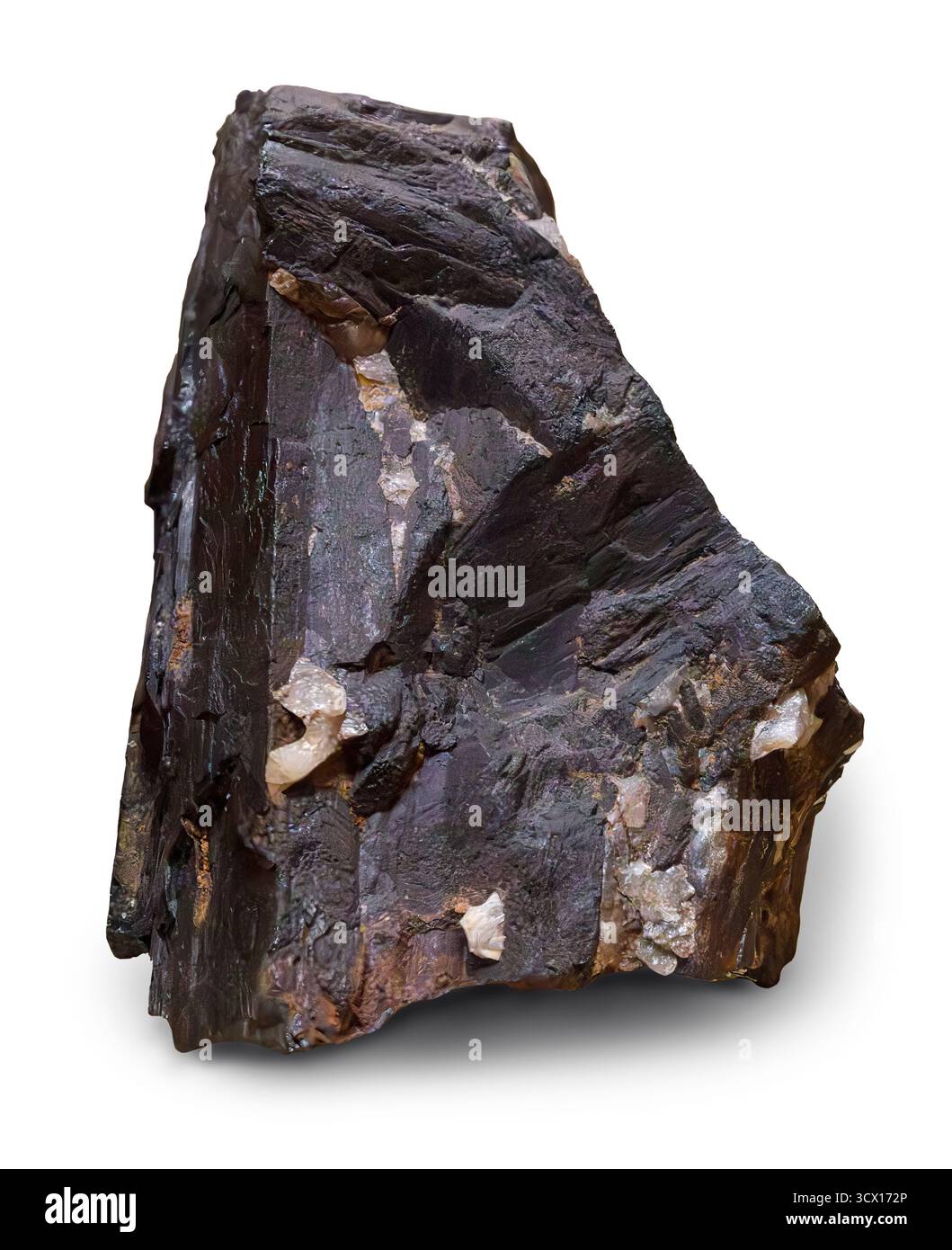 Hübnerite (MnWO₄), large cleavage piece, high-grade manganese tungstate ore, Rhodesia, Africa. Stock Photo