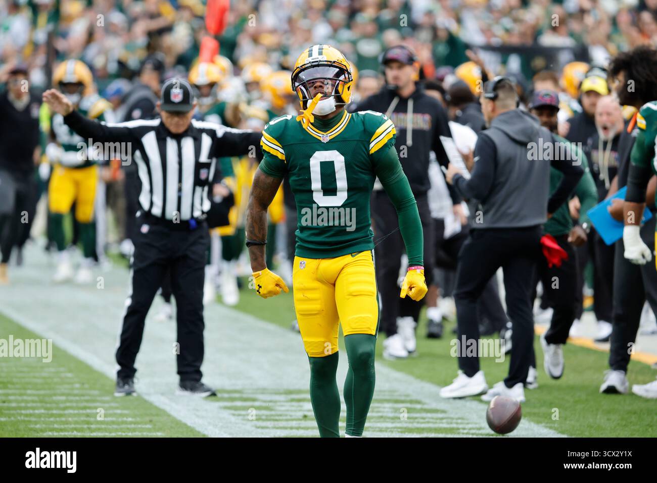 Green bay packers wide receiver matthew golden during an nfl football game sunday oct in green bay wis photomike roemer