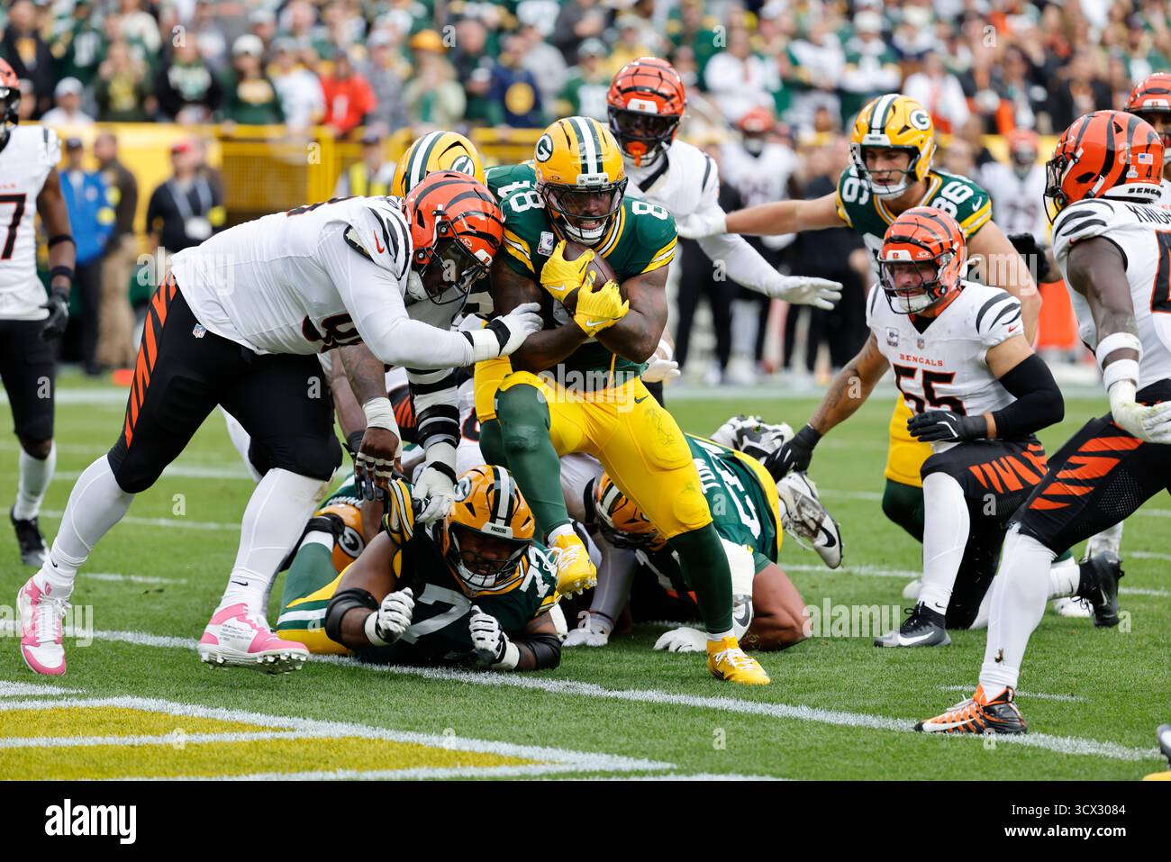 Jacobs Running Back Green Bay Packers running back Josh Jacobs during an NFL football game ...