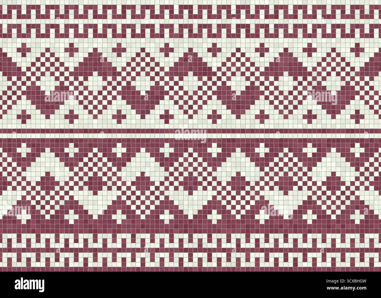 Scandinavian style seamless mosaic tiles pattern Stock Vector