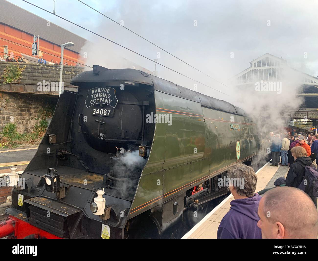 Carlisle British rail steam engine Diesel electric train trains UK Britain famous place Jail Goal First Class driver Tangmere fast smoke holiday people - Smartphone Captured Stock Image