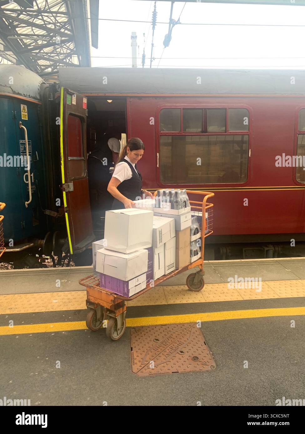 Carlisle rail railway station town place weather train trains view views Winter Summer Autumn cold hot place old visit jail killed died hung plaque UK - Smartphone Captured Stock Image