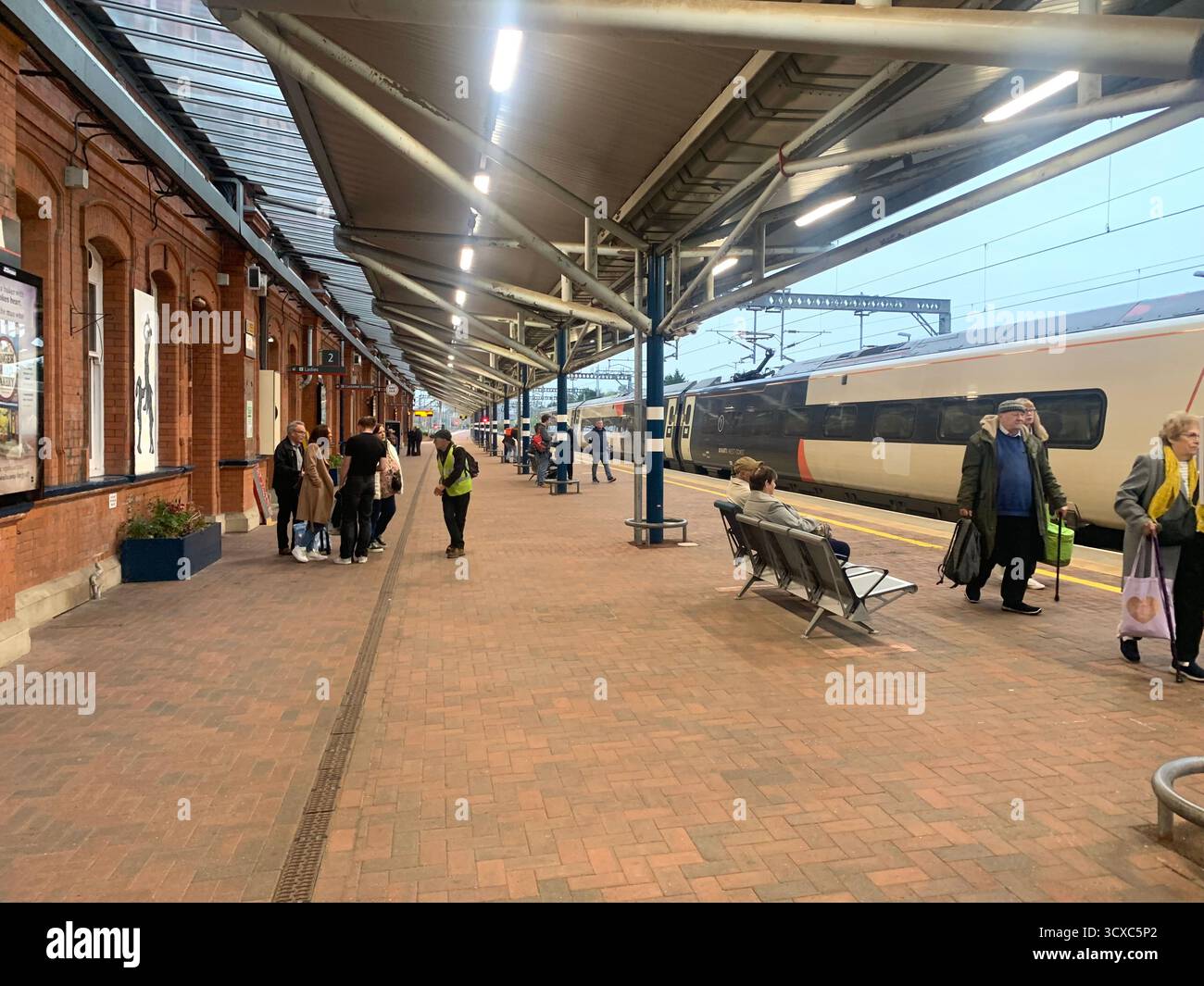 Carlisle rail railway station town place weather train trains view views Winter Summer Autumn cold hot place old visit jail killed died hung plaque UK - Smartphone Captured Stock Image