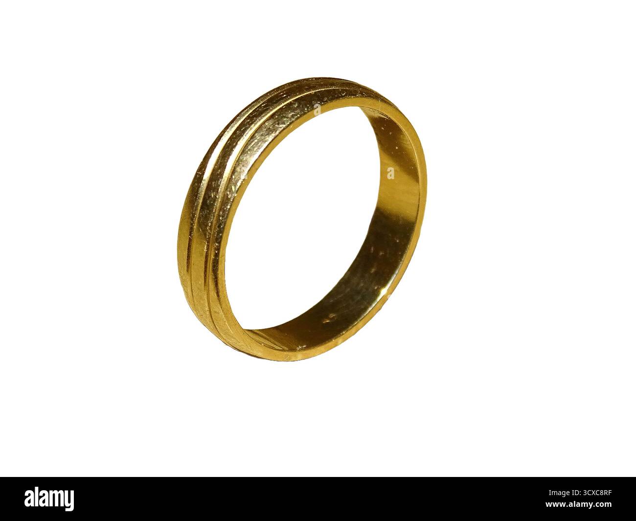 Gold wedding ring isolated on white background Stock Photo