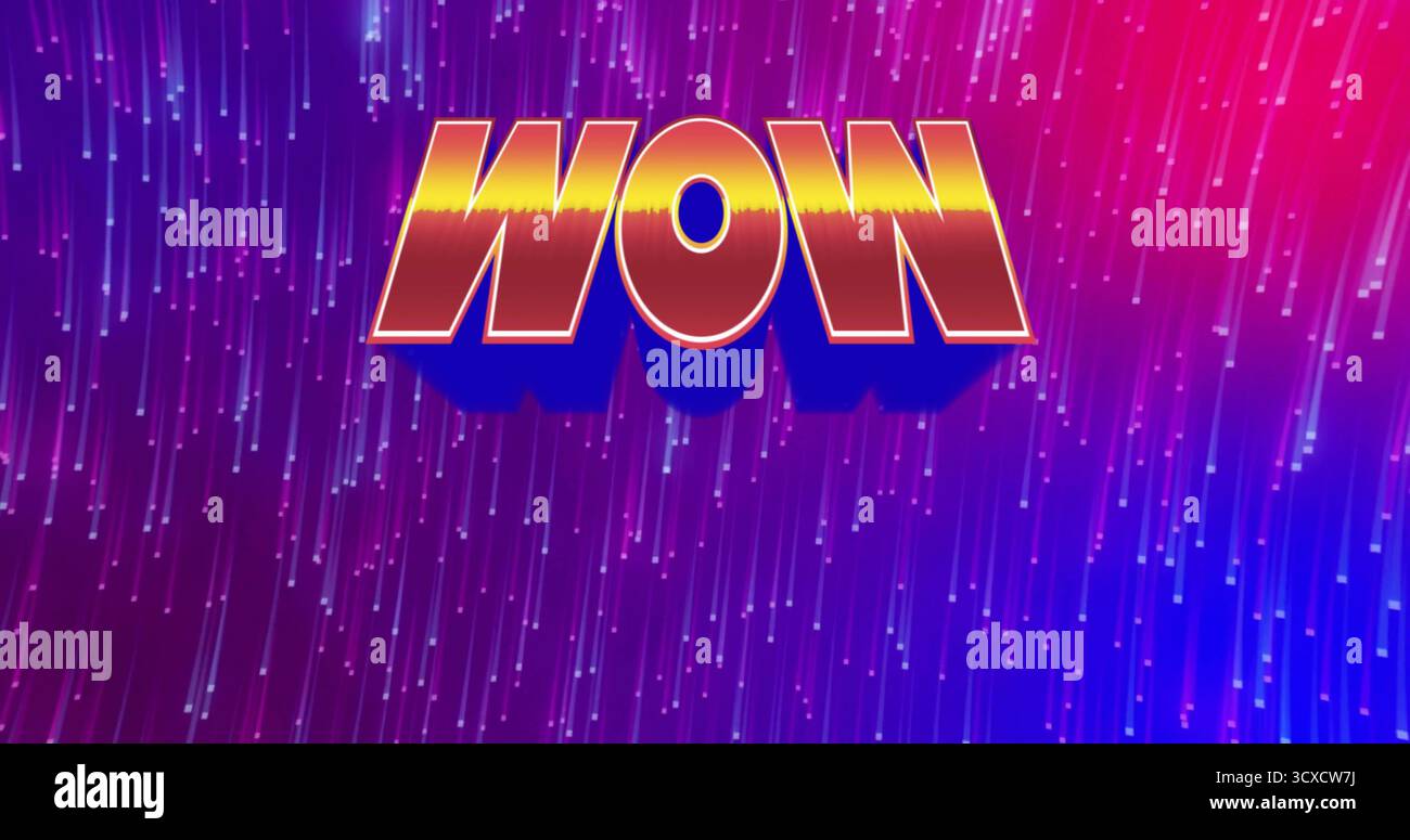 Floating Typography Glowing 3D WOW typography floating in abstract digital design, with ...