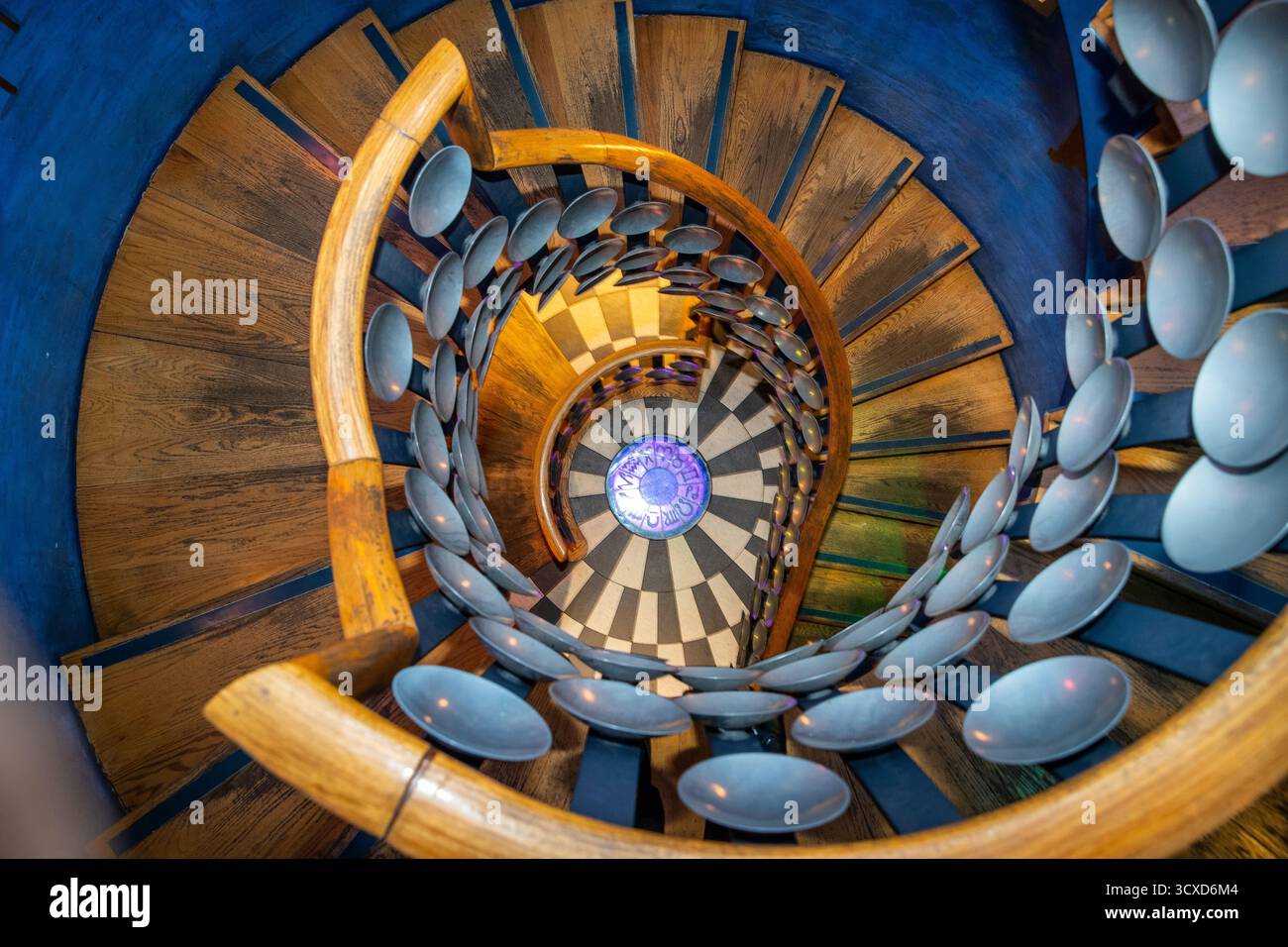 The staircase at the Magic Circle (looking down) Stock Photo