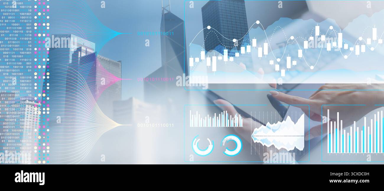 Advanced Business Analytics with Interactive Data Visualization Dashboard. Stock Photo