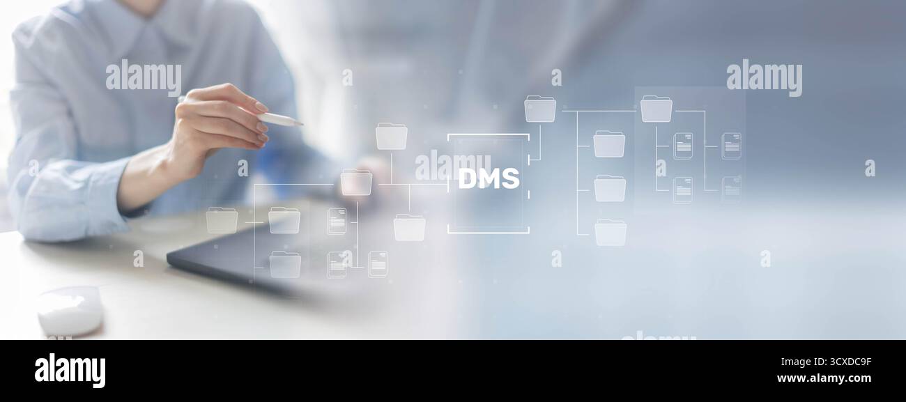 DMS Document Management System for Streamlined Digital Workflow and Organization. Stock Photo