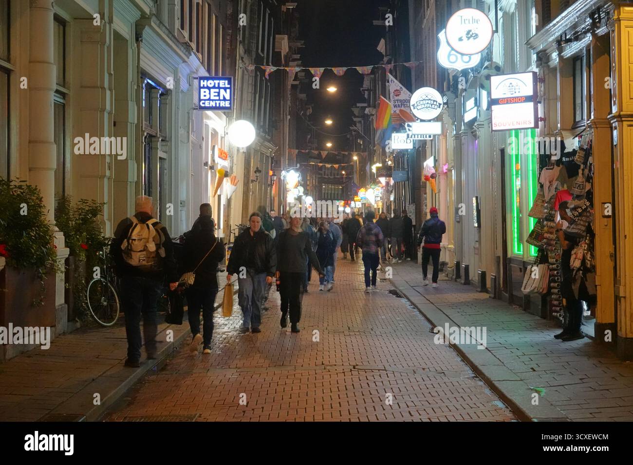 Amsterdam, Warmoesstraat // Amsterdam, Warmoesstraat Stock Photo