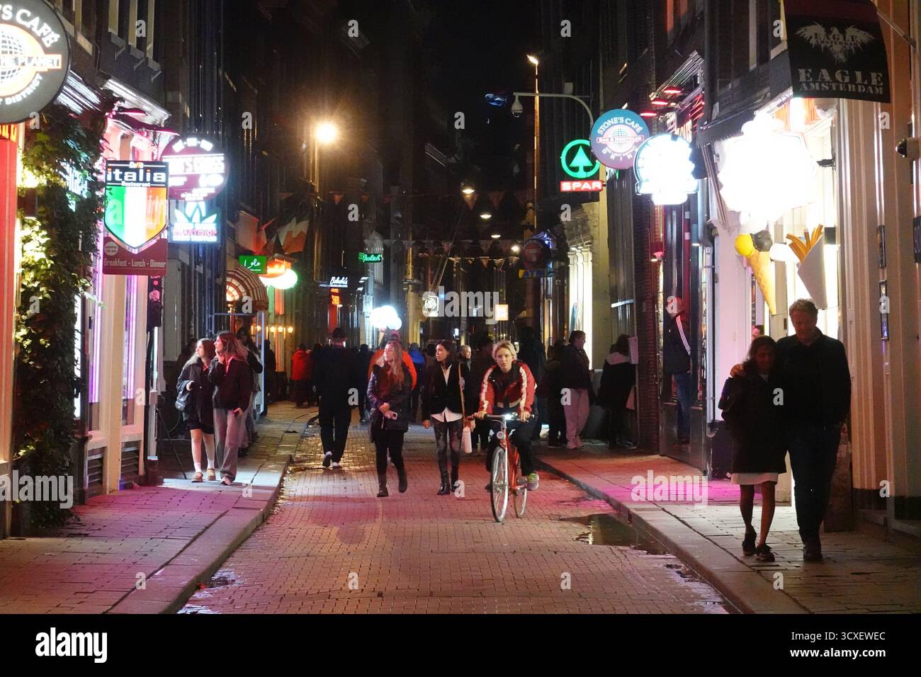 Amsterdam, Warmoesstraat // Amsterdam, Warmoesstraat Stock Photo