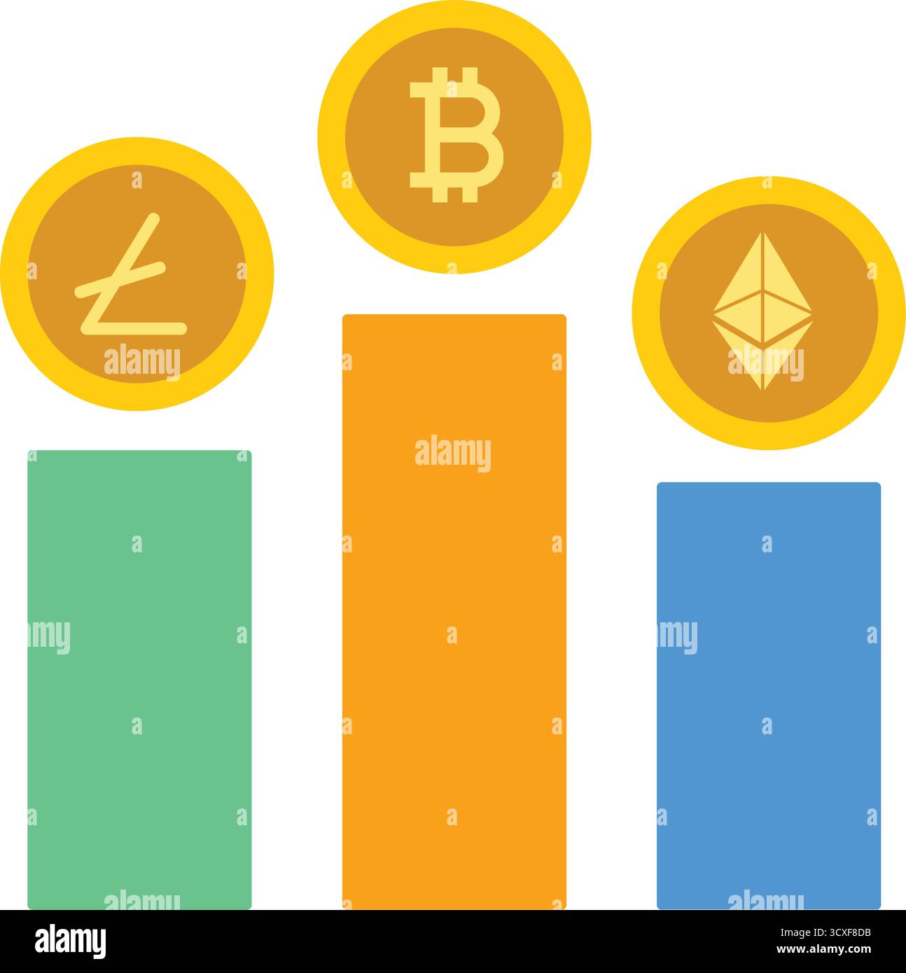 Cryptocurrency Vector different type of crypto concept Symbol - Vector Stock Vector