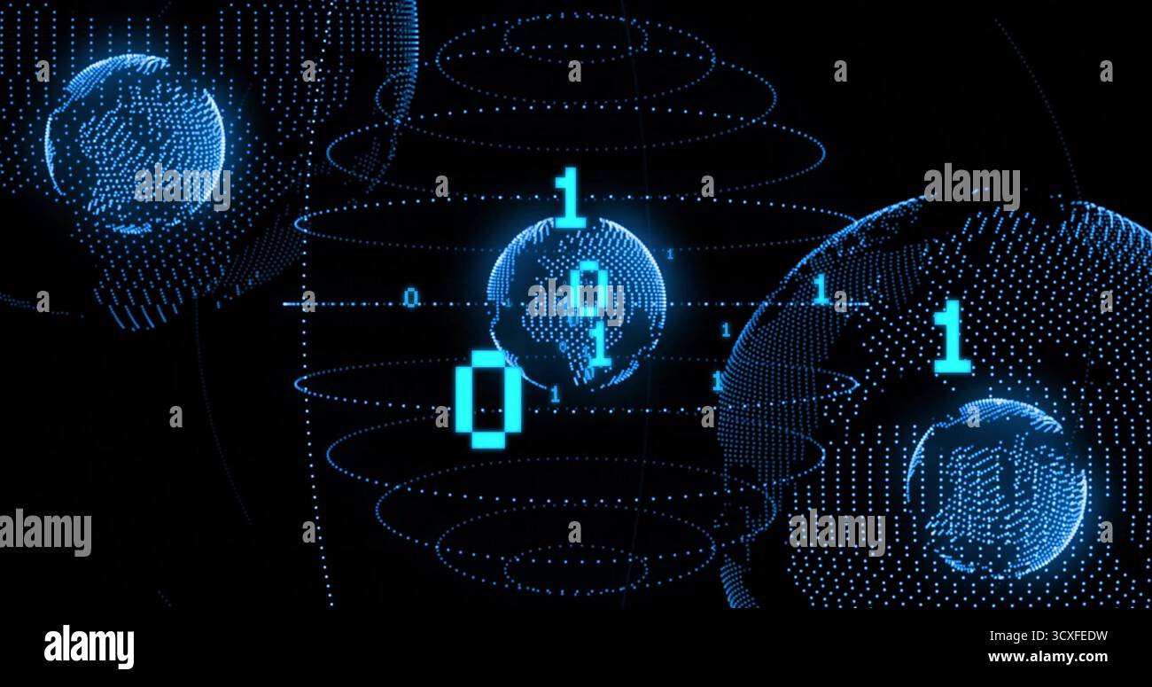 Rotating sphere point-matrices spinning in network space with binary ...